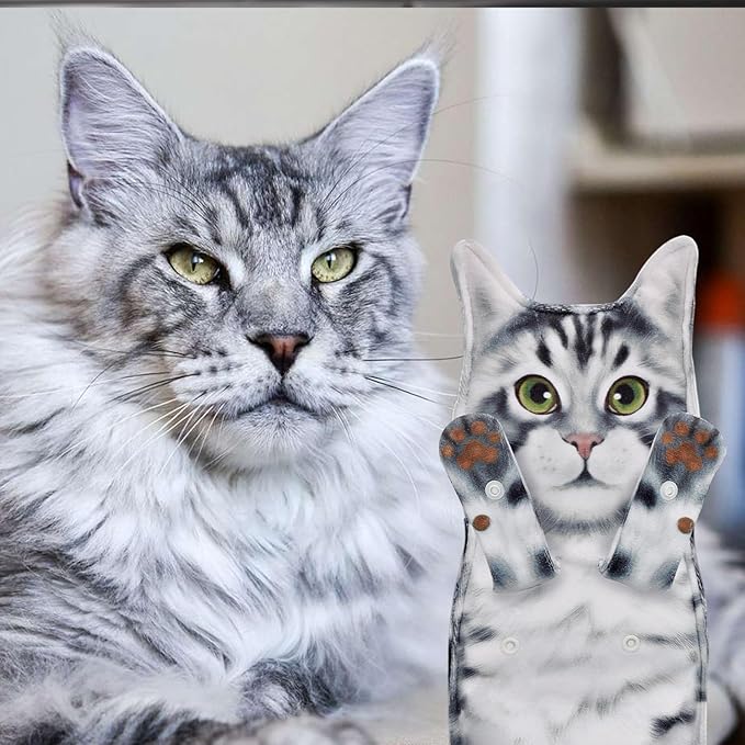 Cat Funny Hand Towels for Bathroom Kitchen - Cute Decorative Cat Decor Hanging Washcloths Face Towels Super Absorbent Soft - Housewarming Birthday Christmas Fun Gifts for Women Cat Lovers - Maine Coon