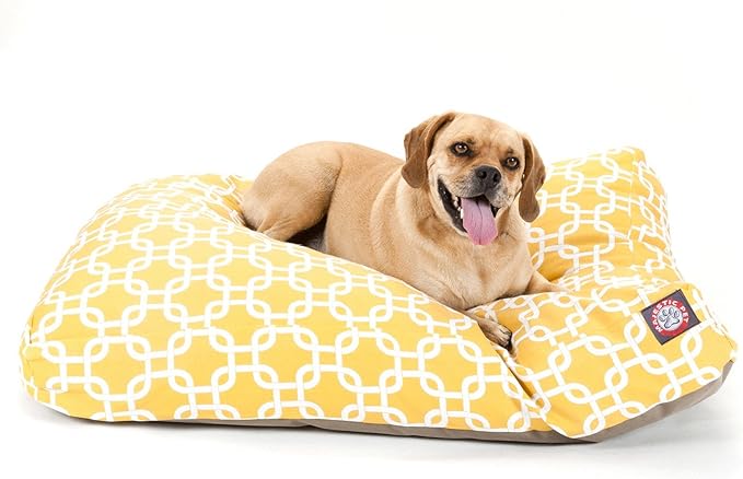 Black Links Large Rectangle Indoor Outdoor Pet Dog Bed With Removable Washable Cover By Majestic Pet Products