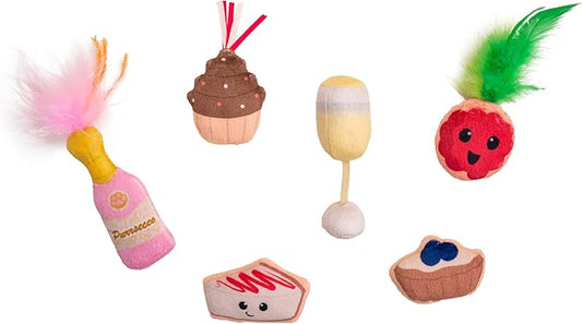 Catstages Purrsecco & Cupcakes Plush Interactive Catnip Cat Toys - 6 Pack