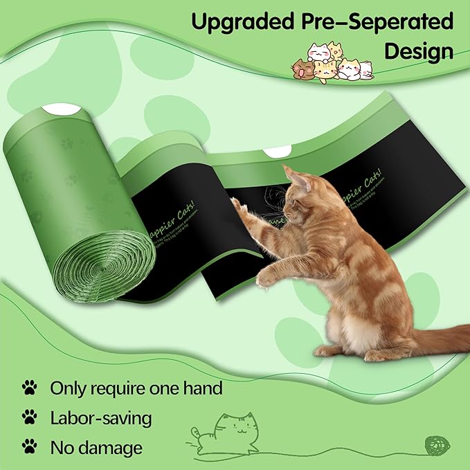 60 Count Self Cleaning Drawstring Cat Litter Box Bags Compatible with Litter-Robot 4 and 3, 24'' x 29'' Waste Bags, 9-11 Gallons Heavy Duty Kitty Litter Bags Replacement for Automatic Cat Litter Box