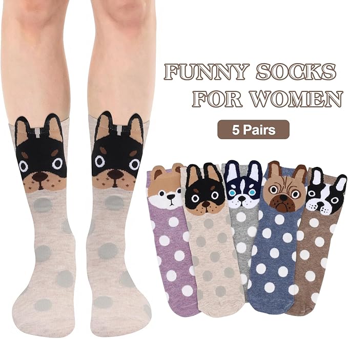 AGRIMONY Women's Cat Socks Cute Animal Socks Dog Valentines Easter Fun Gifts for Women