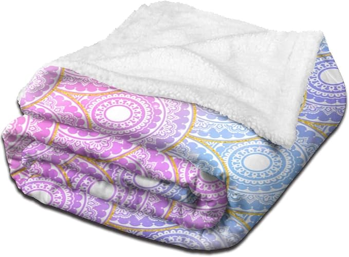 Fuzzy Throw Blanket 350 GSM Fleece Ultra-Soft Microfiber Blanket for Adults Kids Gift Couch, Sofa, Bed Mermaid Rainbow 80"x60"