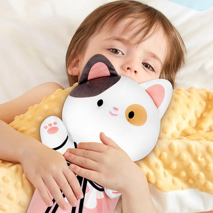 Long Cat Plush Pillow Cherry Blossom Cat Body Pillow Soft and Huggable Stuffed Animals Kawaii Plush Pillow for Girls Boys and Girlfriend, (Pink,33.5in/85cm)