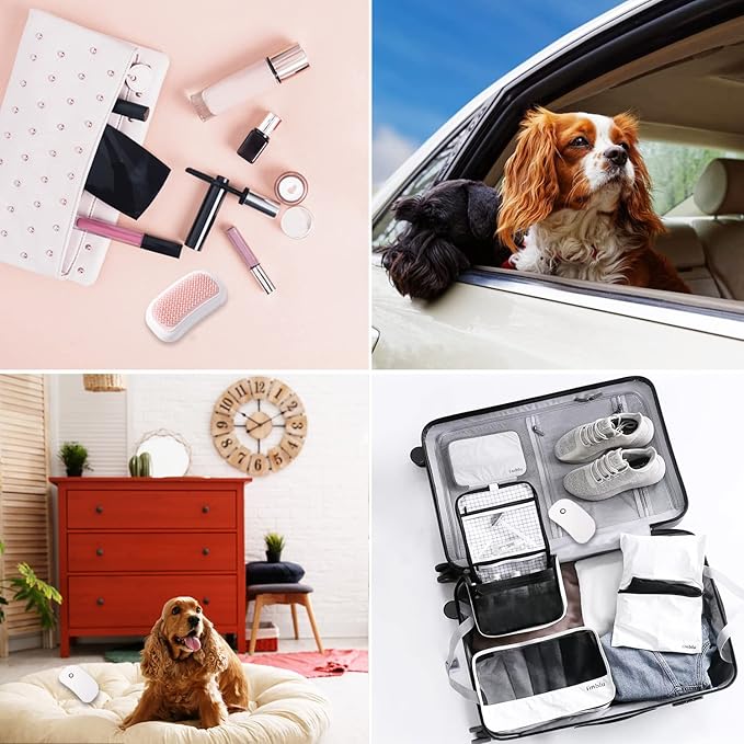 2 Packs Electric Massage Pet Hair Brushes, Hand-Held Portable Vibration Brushes, Remove Loose Hair of Cats and Dogs, TPE Soft Tooth Comb, Suitable for Pet Massage and Play Toys-Pink