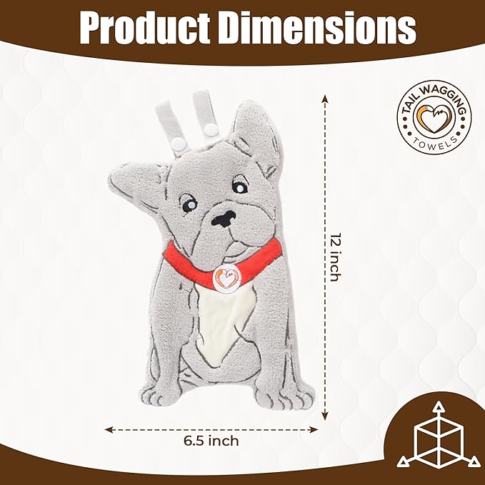 Cute Dog Shaped Hand Towels - Funny Towels for Towels for Bathroom or Kitchen Decor Ultra-Soft Absorbent