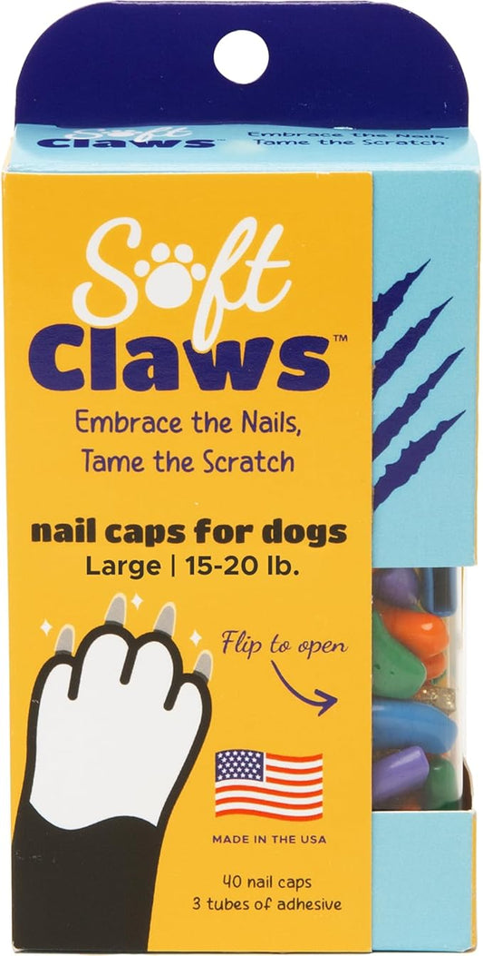 Soft Claws Nail Caps for Dogs with Non-Slip Design Made in USA - 40 Dog Nail Covers for Long-Lasting Protection of Floors and Furniture - Pride, Large