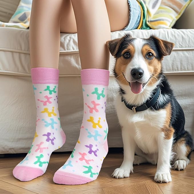 AGRIMONY Funny Cat Dog Socks for Women Teen Girls-Animal Novelty Cute Socks-Mothers Day Cat Dog Mom Gifts Stocking Stuffers