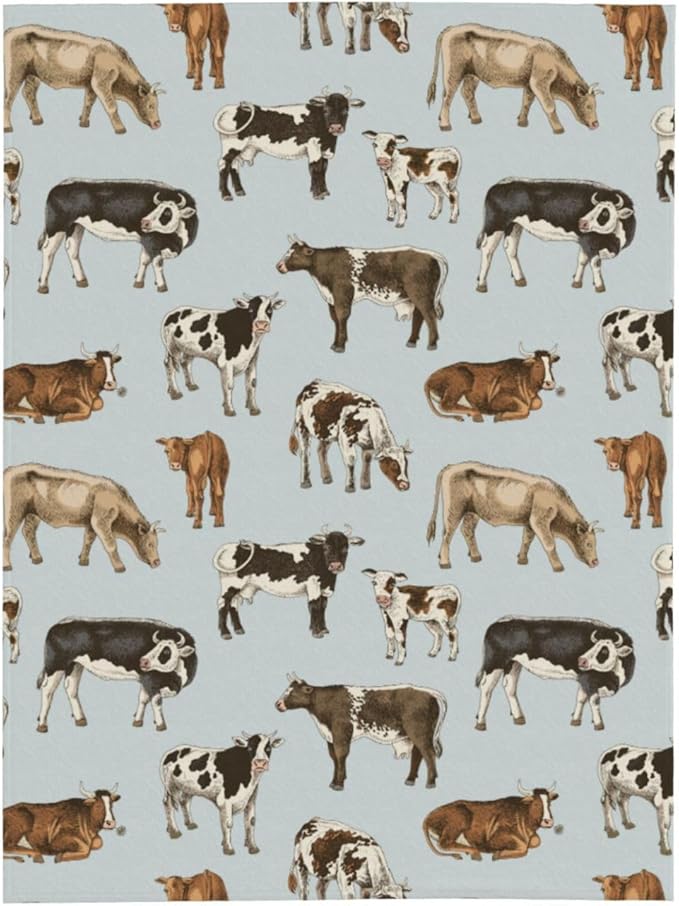 Cow Blanket Throw 80"X60", Cozy Lightweight Plush Cow Print Blanket, Gifts for Kids Adults