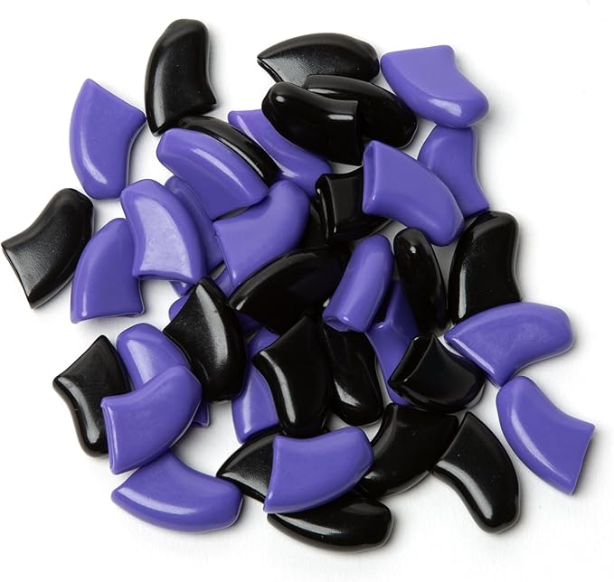 Soft Claws Nail Caps for Dogs with Non-Slip Design Made in USA - 40 Dog Nail Covers for Long-Lasting Protection of Floors and Furniture - Halloween (Black & Purple), X-Large