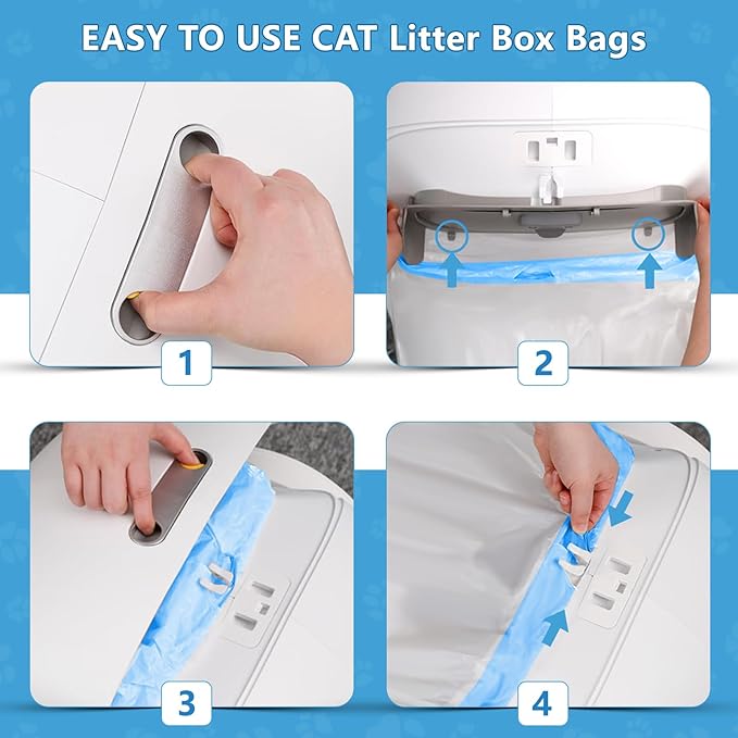 120 Count Cat Litter Bags for Automatic Litter Box,Extra-Thick Cat Litter Box Liners for MeoWant MW-SC01,MW-SC02,Duty Drawstring Kitty Litter Bags-19.7" x 17.7"