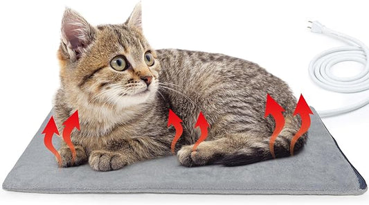 Pet Heating Pad for Cats and Small Dogs,Heated Cat Bed,Auto Temperature Control Waterproof Indoor Electric Pet Heating Pads for Cats with Chew Resistant Cord,16 * 12inch