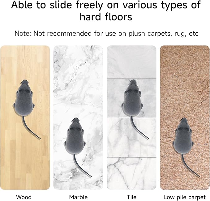 LUVI Fusicase Remote Control Mouse Cat Toy, Funny Electronic Rat Flocking Mouse Wireless Toys for Cat Dog Kitten Pet Interactive Cat Toys Gray
