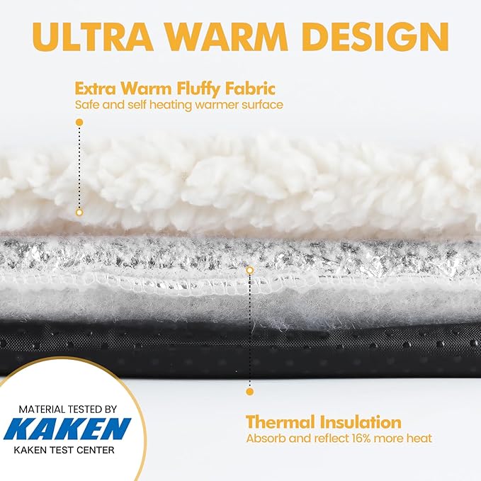 Self Warming Cat Bed Self Heating Cat Dog Mat 29.1 x 18.9 inch Extra Warm Thermal Pet Pad for Indoor Outdoor Pets with Removable Cover Non-Slip Bottom Washable