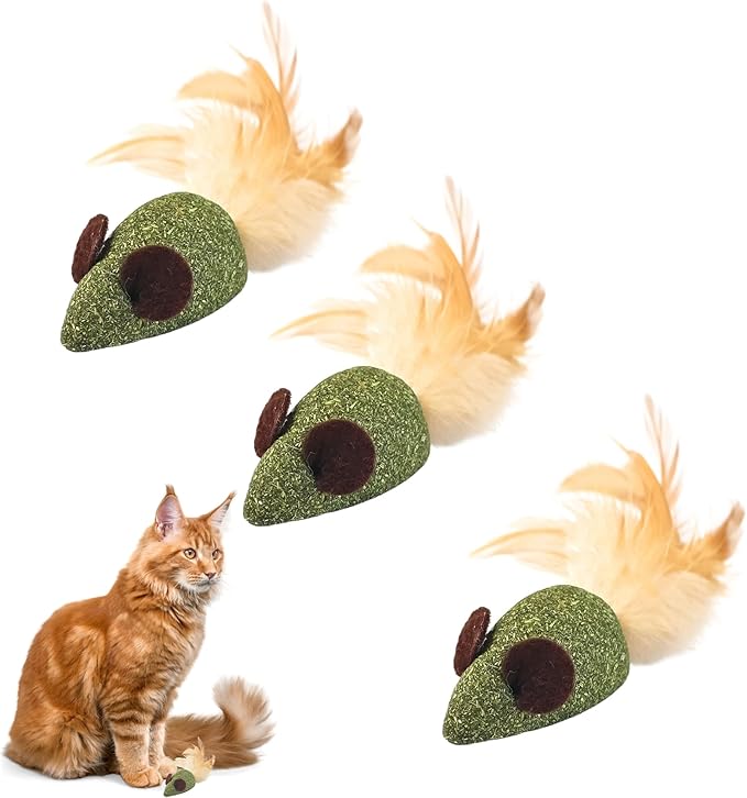 Mouse Toys for Cats, Ideal Catnip Mice to Stimulate Cat Exercising and Interacting, Valued Combo 3 Pieces of Catnip Toys with Natural Catnip for a Happy Cat