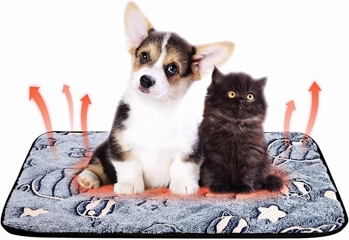 Paw Legend Self Warming Cat Bed Mat (25.6" x 19.7") Self Heating Cat Dog Pad Ultra Soft Extra Warm Thermal Indoor Outdoor Sleeping Washable Non-Slip Bottom Dog Heating Pad