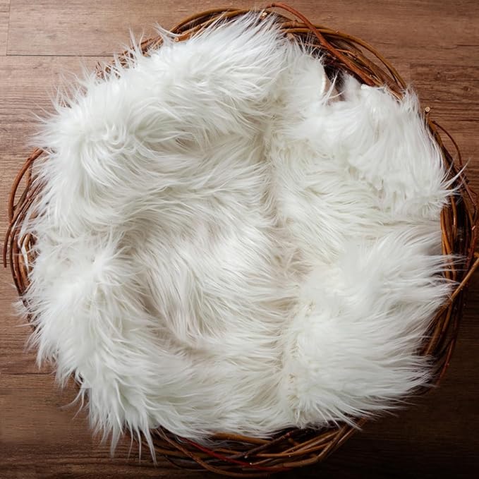 Fluffy Small Dog Cat Bed Mat Rug, Washable Super Soft Plush Faux Fur Warm Area Mat Pad for Indoor Pet Cat Dog Small Sleep Cushion