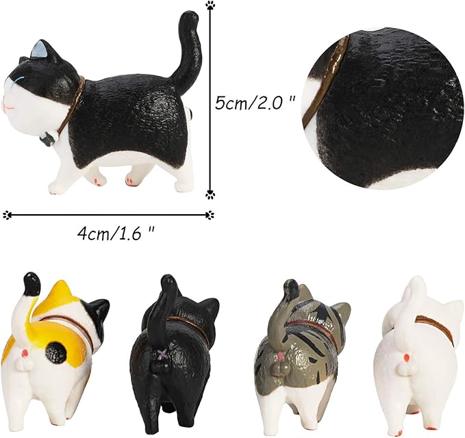 9PCS Realistic Cat Figurines, Educational Kitty Figures Toy Set, Kitten Easter Eggs Cake Topper Christmas Birthday Gift for Cat Lover