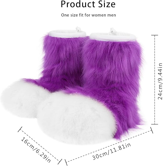 Animal Fuzzy Slippers Bear Cat Wolf Dog Fox Fursuit Feet Paw Claw Shoes Furry Boots Costume Accessories for Adult Kids