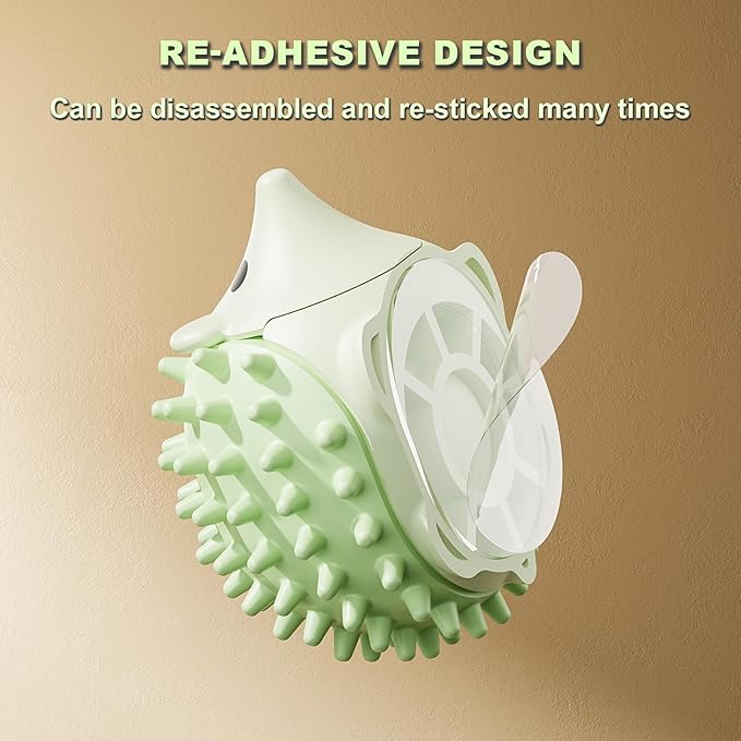 3 Pcs Catnip Toys Balls That Stick on Wall,Cat Toy Ball, Catnip Wall Balls for Cats Lick,Cat Face Scratchers, Cat self Groomer for Indoor Cats, (3-Color, Hedgehog)