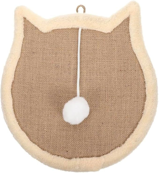 Nanu Lopez Cat Scratching Wall Pad, Premium Plush Small Scratcher Post with Hanging Ball for Indoor Cats, Durable Recyclable