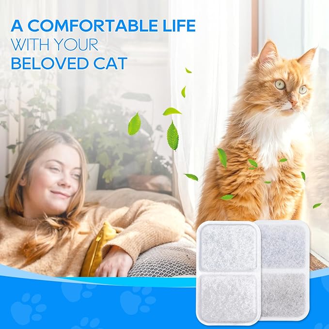 8 Pack Cat Litter Box Filters Replacement, Filter for Catit Airsift Jumbo Hooded Cat Litter, Litter Box Filter, Air Purifier Pad for Catit