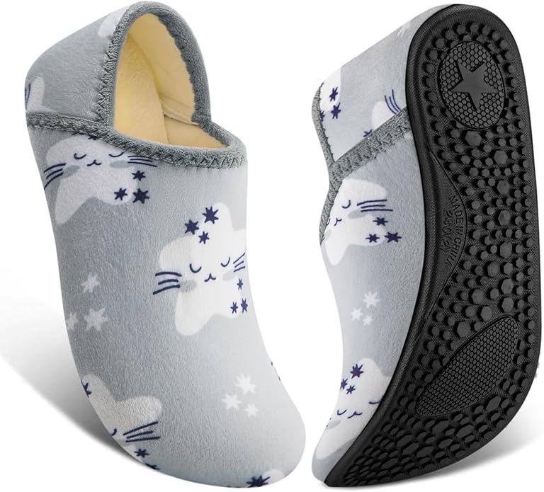 ATHMILE House Slippers for Women Men Indoor Barefoot Slippers Socks Furry Slip on House Shoes Cozy Comfy Slippers for Home Bedroom Travel Yoga