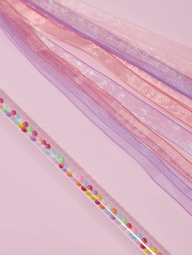 QWINEE Tassel Bell Cat Teaser Wand Interactive Cat Toy Cat Wand Teaser Toys for Indoor Cats Kitty Kitten Dusty Pink One-Size