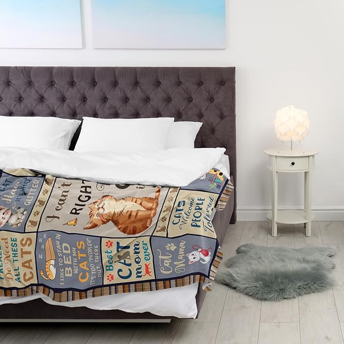 Cat Mom Gifts, Cat Lover/Lady Gifts for Women, Cats Presents for Women Throw Blanket 50"x60"