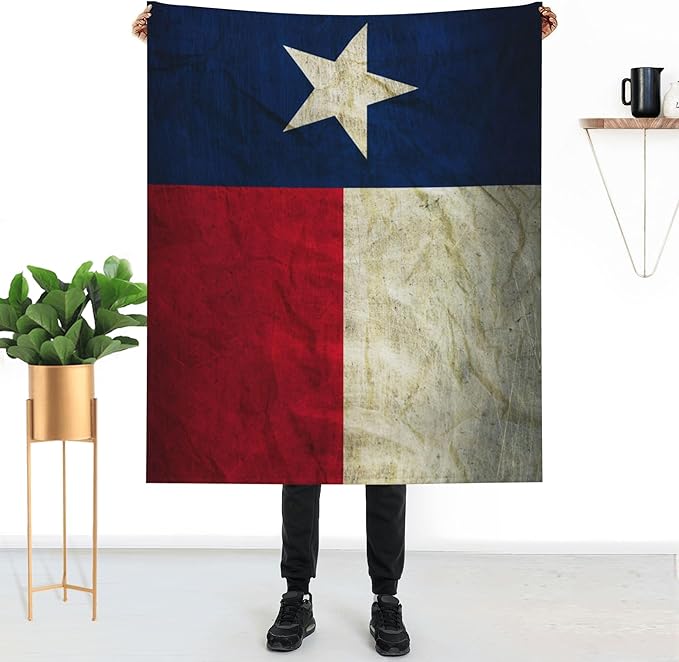 Texas Flag Soft Throw Blanket Flannel Fleece Blankets Warm Cozy Lightweight Fuzzy Blanket for Bed Sofa Couch Home Decor 60"X50"