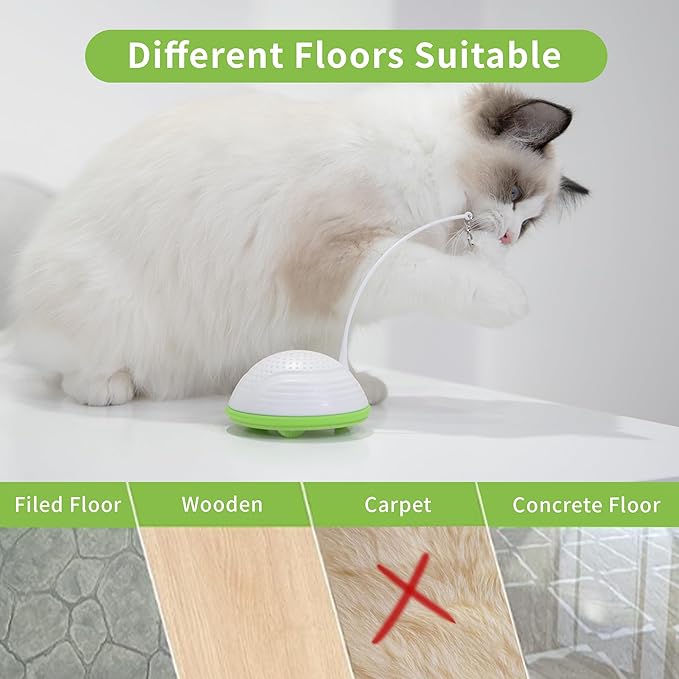 PETGEEK Automatic Cat Toy, Interactive Cat Toy with Mouse Sound Squeaky, Kitty Toys for Cat Small, Feather Cat Toys for Indoor Cats, Best Gift for Birthday, Thanksgiving, Christmas, New Year