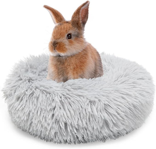 Bunny Bed Rabbit Hideout Large Soft & Comfortable Small Animal Bedding Cozy Bed Mat Warm Hideaway Cage Accessories for Guinea Pig Light Grey