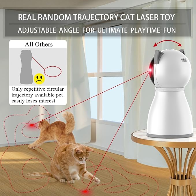 Laser Cat Toys for Indoor Cats,The 4th Generation Real Random Trajectory Motion Activated Rechargeable Automatic Cat Laser Toy,Interactive Cat Toys for Bored Indoor Adult Cats/Kittens/Dogs