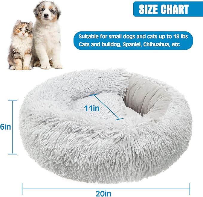 PAWCHIE Cat Bed for Indoor Cats Dogs Puppy - 20" Semi-Enclosed Cat House Soft Self-Warming Plush Bed for Pets