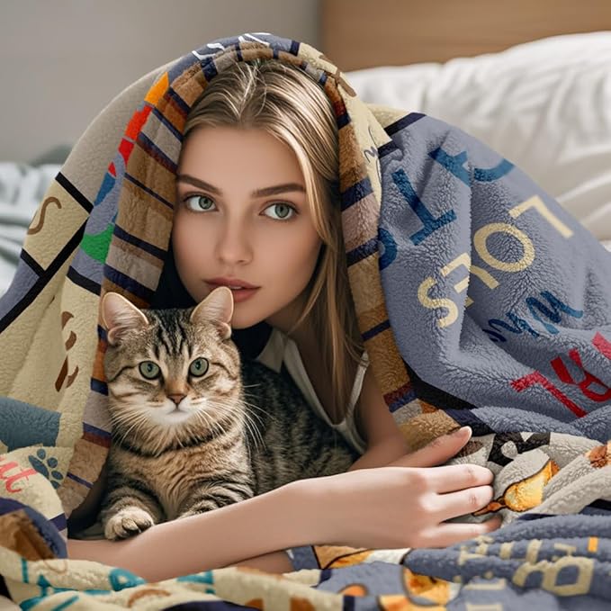 Cat Mom Gifts, Cat Lover/Lady Gifts for Women, Cats Presents for Women Throw Blanket 50"x60"
