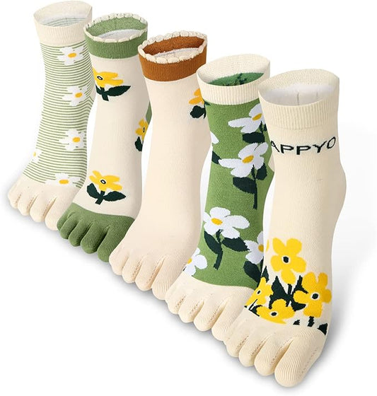 Benefeet Sox Funny Toe Socks Women Five Finger Socks Girls Cute Toe Seperated Cotton Socks Running Athletic Christmas Gifts