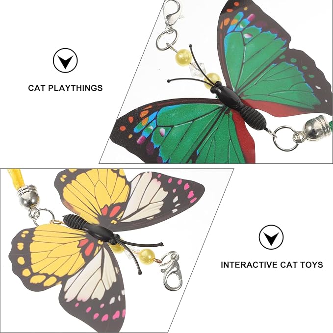 FRCOLOR 3Pcs Cat Teaser Replacement Head Cat Fishing Pole Toy Refills Cats Teaser Toys Interactive Cat Toy Cat Wand Toy Attachment DIY Cat Teaser Wand Stick