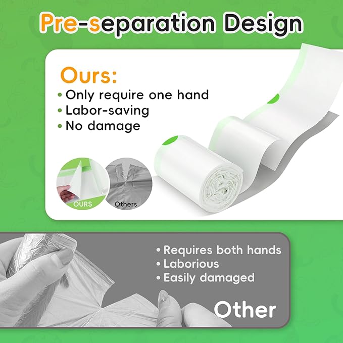 60 Pack Cat Litter Box Liners for Meo Want SC01, MW-SC02, MW-LR01, Extra Thick Drawstring Heavy Duty Leak-proof Disposable Smart Self-Cleaning Litter Box Robot Waste Drawer Trash Bags 18" x 12.6"