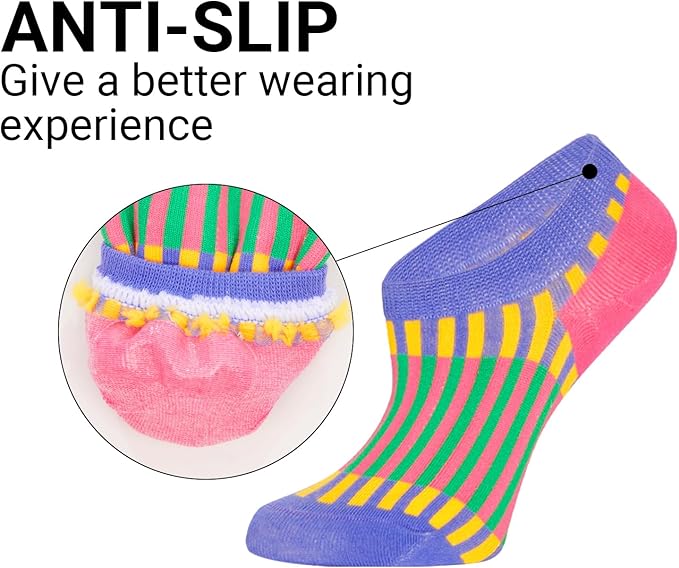 Benefeet Sox Womens Girls Cute No Show Liner Socks Non Slip Funny Patterned Low Cut Socks Novelty Cotton Loafer Footies Sock