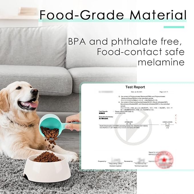 Super Design 1 Cup Dog Food Scoop for Container Melamine Measuring Scoop for Dogs Cats Birds and Rabbits Pet Food Feeding Scoop Dishwasher Safe - Baby Green