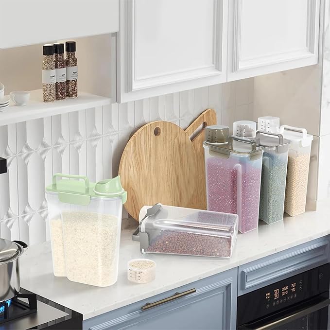 5-7Lbs Dog Food Storage Container with Upgraded Large Nozzle BPA-free, 4 Snap Seals Plastic Pet Food Storage Container with Handles are Easy to Clean and Carry