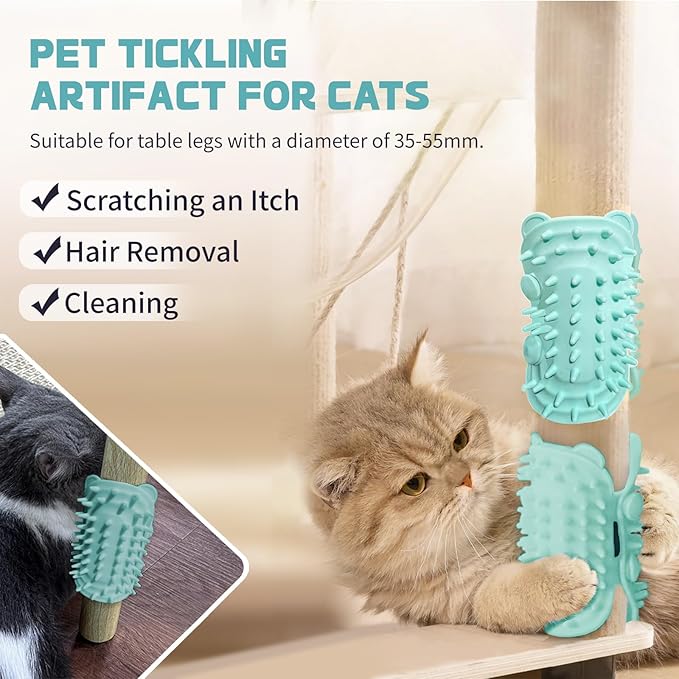 2Pcs Cat Self Grooming Brush, Pet Tickling Artifact for Cats Tickling Comb Pet Brush for Long Short Hair Cat Dog Tickling Tool, Reduce Shedding, Scratching and Itchiness, Silicone Cat Self Scratcher