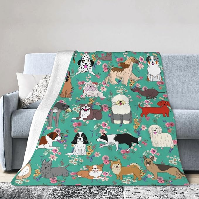 Dog Gifts Blanket 50"X40" Bed Throw Blanket Soft Lightweight Cozy Warm Blankets for Kids Teens Men Women