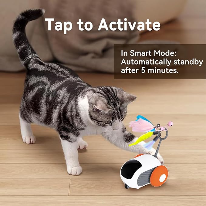 Interactive Cat Toys for Indoor Cats, Turbo Tail 2.0 Cat Toy, Automatic Kitten Toys with Two-Speed Adjustment, Remote Control & Rechargeable Exercise Cat Toys for Bored Indoor Adult Cats