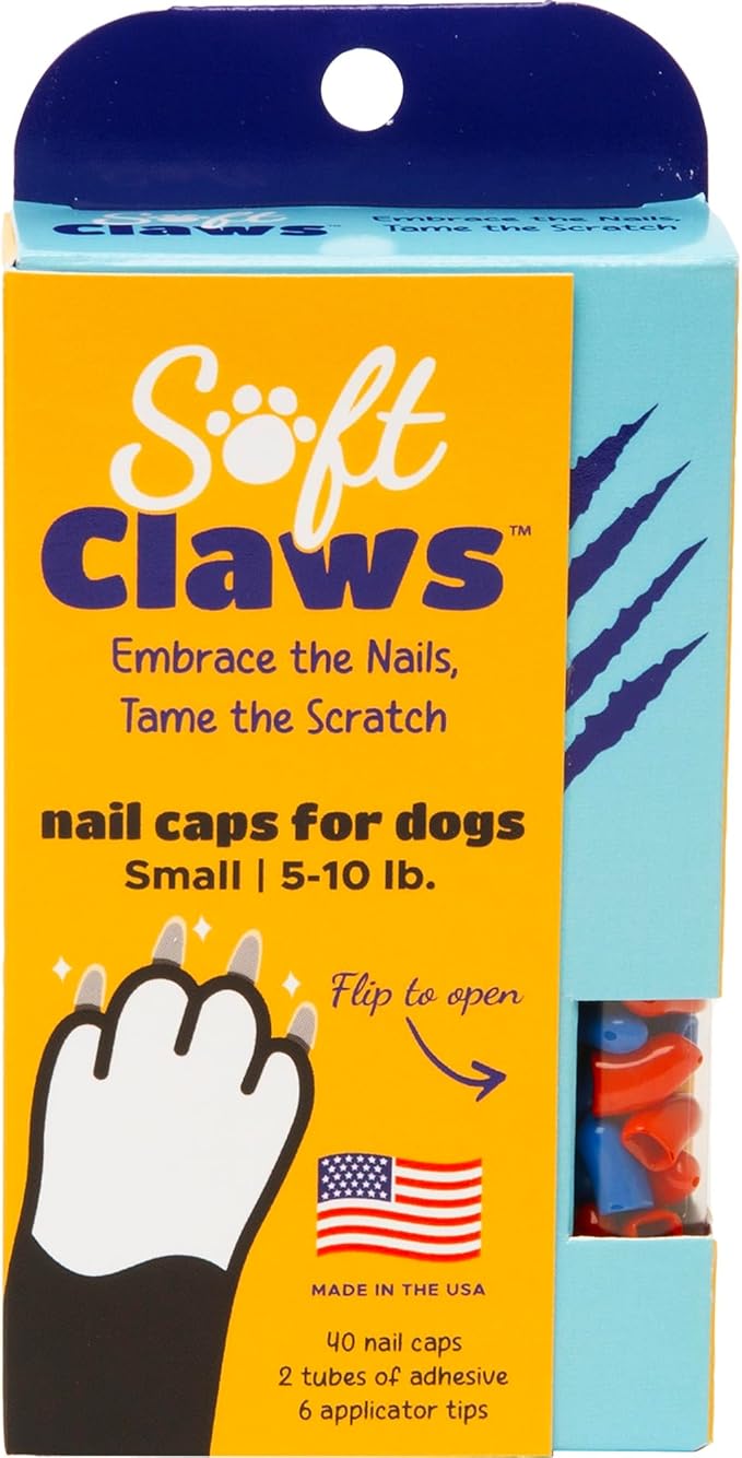 Soft Claws Canine 40-Pack Summer Colors Dog Nail Caps Kit, Small, Red and Blue