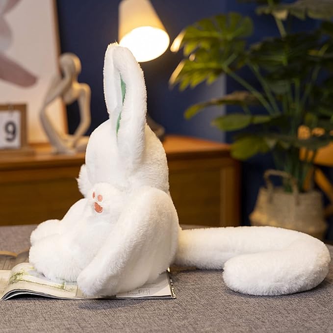 PEACH CAT Cute Bat Bunny Plush Pillow Kawaii Bat Rabbit Stuffed Animal for Kids White 20"