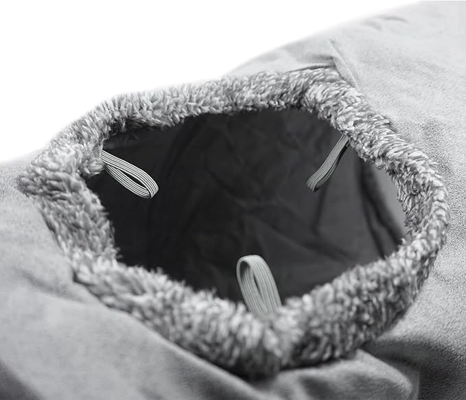 LeerKing Extra Long Cat Tunnel 51"(L) Dia 12" for Large Fat Cat Crinkle Tube connectable Indoor Outdoor Hideaway Toy for Rabbit Puppy, Grey