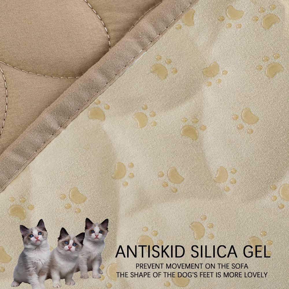 Ameritex Pet Bed Cover Dog Bed Blanket for Sofa and Furniture Waterproof New Pattern Design (68x82 Inch, Beige)