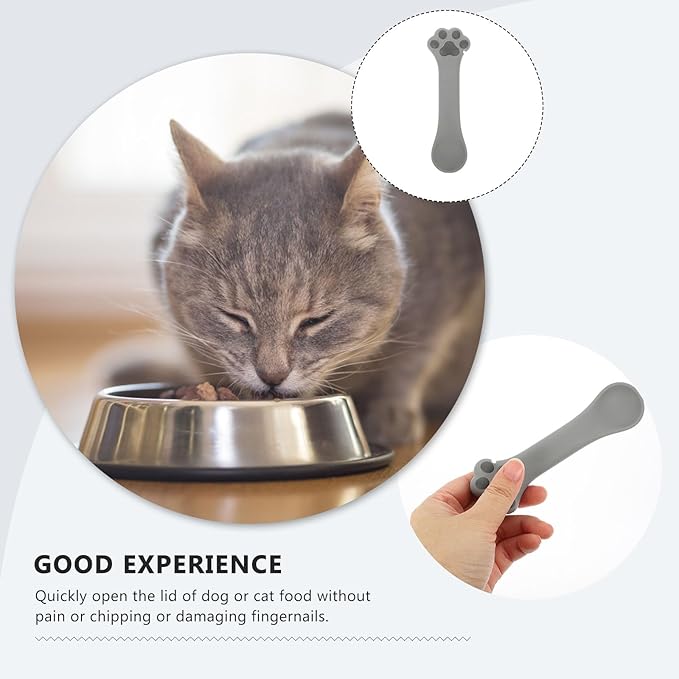 Mipcase Cat Food Scoop Silicone Dog Cat Food Spoon Cat Paw Design Multi- Functional Pet Food Can Spoon Manual Can Opener Dog Wet Food Spoon Cat Feeding Scoop Cat Claw Spoon