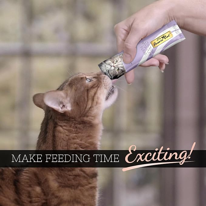 Fussie Cat Chicken with Duck Puree, lickable cat treats, 0.5oz pouch 4 Count (Pack of 1)