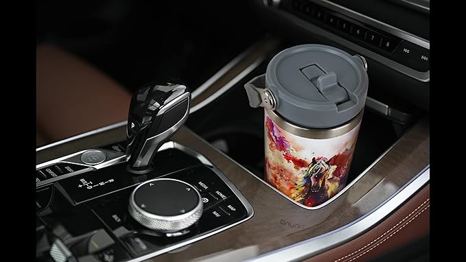 30oz Horse Tumbler with Handle and Straw, Stainless Steel Vacuum Insulated Coffee Tumbler, Travel Mug Water Bottle, Horse Stuff Accessories Decor, Horse Gifts for Women & Girls